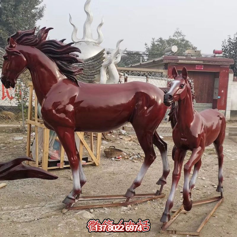 玻璃鋼仿真大型戶外園林景觀馬雕塑