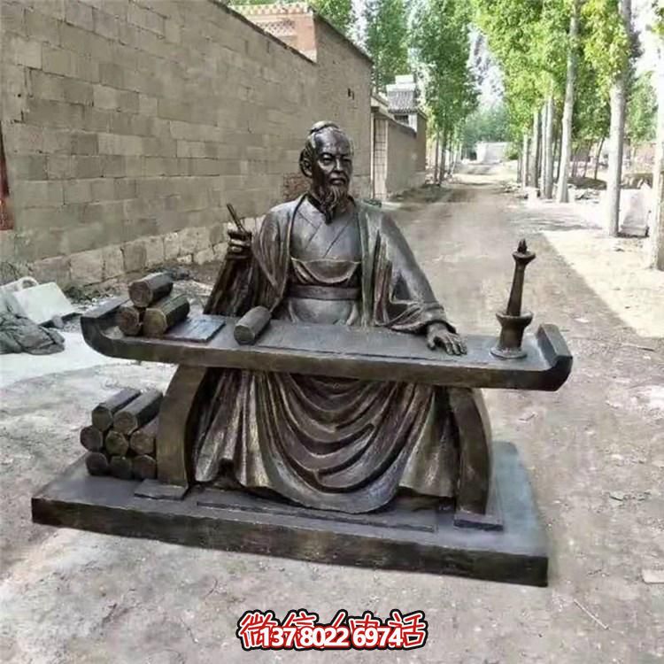 玻璃鋼仿銅戶外園林景觀古代人物雕塑