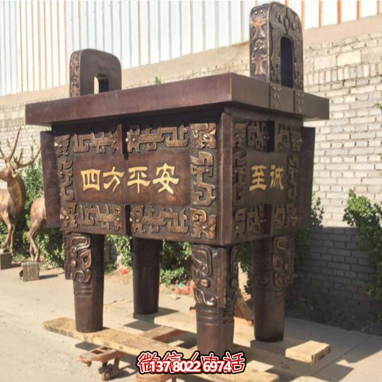 寺廟庭院大型仿古青銅器鼎雕塑