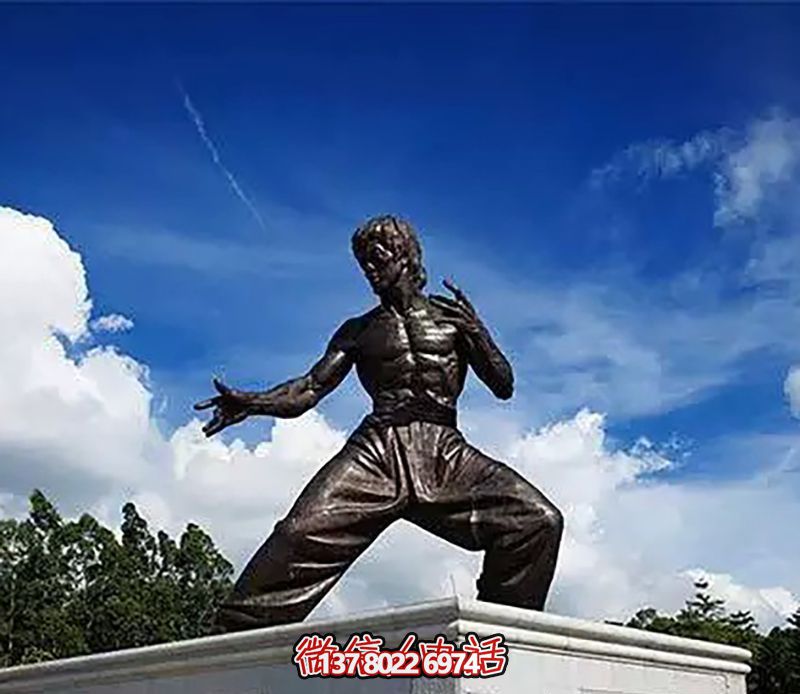 廣場景區銅雕功夫明星李小龍雕塑